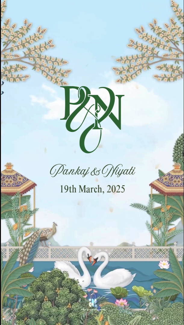 Pichwai Panorama: Wedding Invitation (Canva Template)