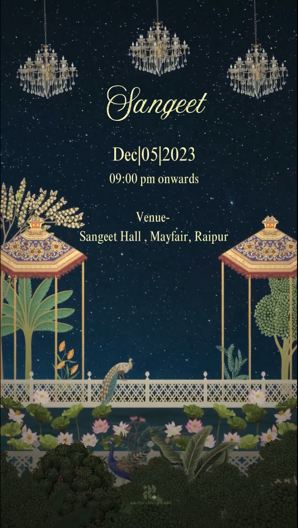 Pichwai Panorama: Wedding Invitation (Canva Template)