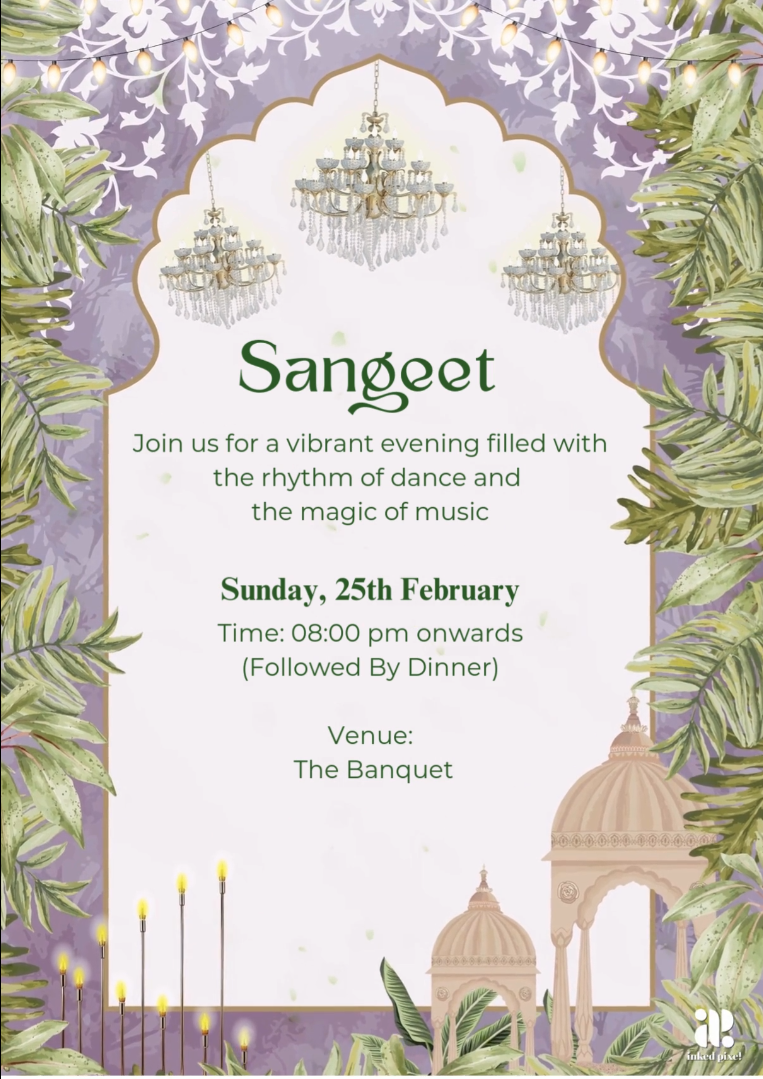 Peacock Tomb Serenity: Wedding Invitation (Canva Template)