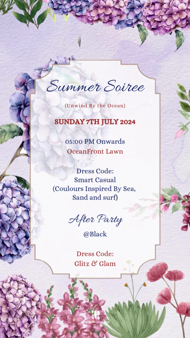 Wedding Invitation: Hydrangea's & Humming birds (Canva Template)