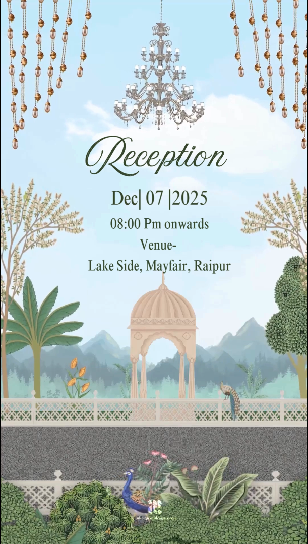 Pichwai Panorama: Wedding Invitation (Canva Template)