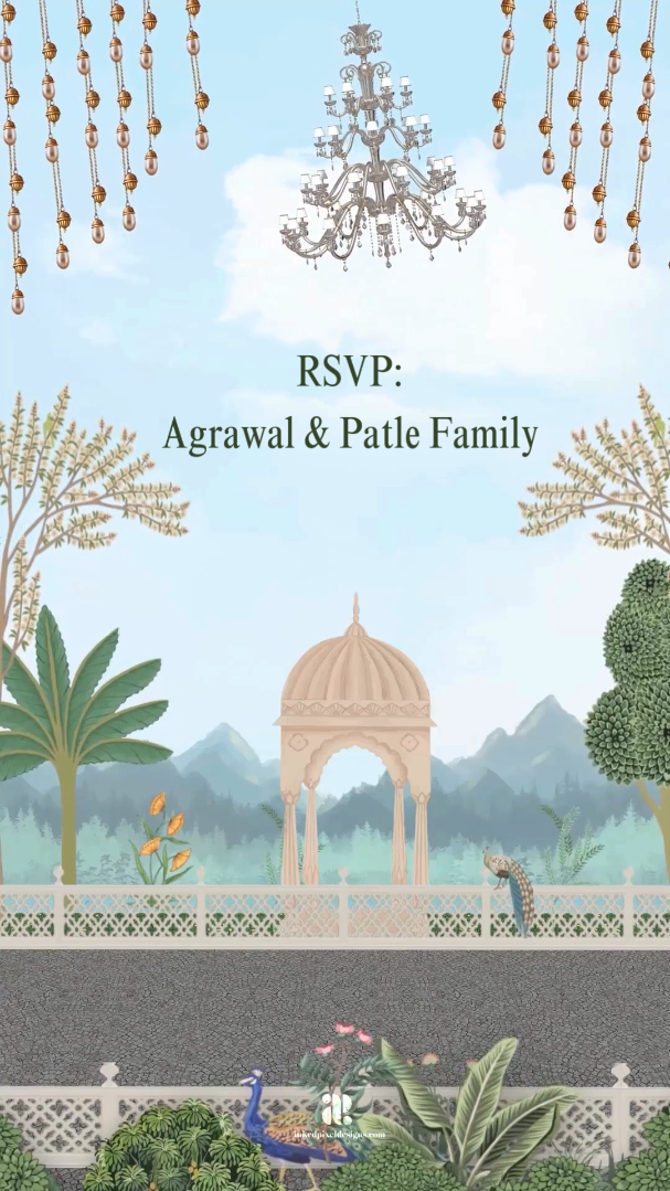 Pichwai Panorama: Wedding Invitation (Canva Template)