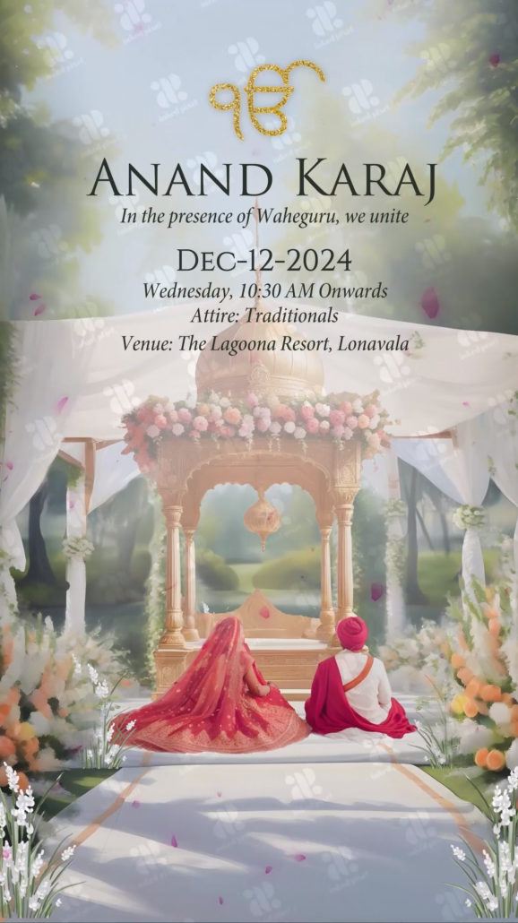 A Union of Two Cultures: Wedding invitation