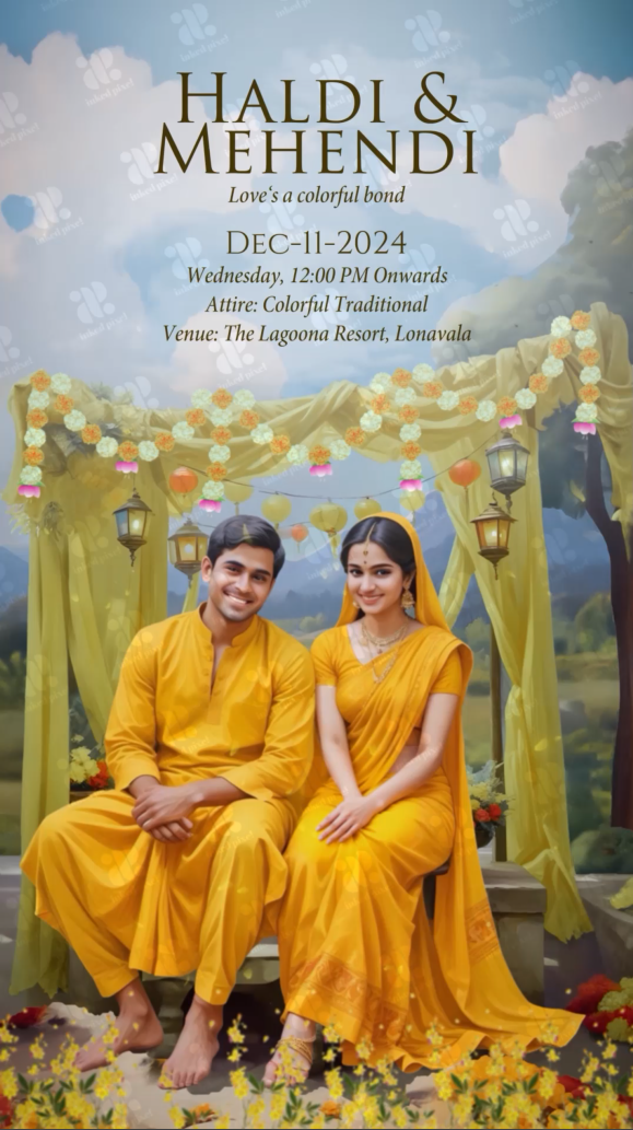 A Union of Two Cultures: Wedding invitation