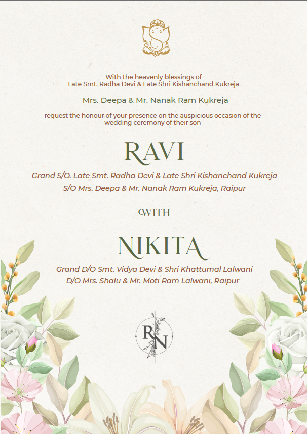 Pastel floral wedding cards