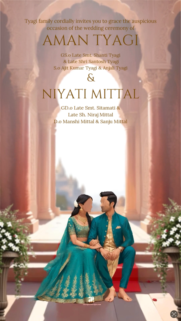 Banaras Wedding Invitation (Canva Template)