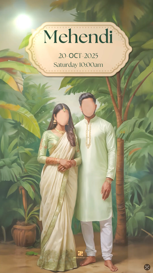 Graceful Beginnings: A South Indian Invitation (Canva Template)