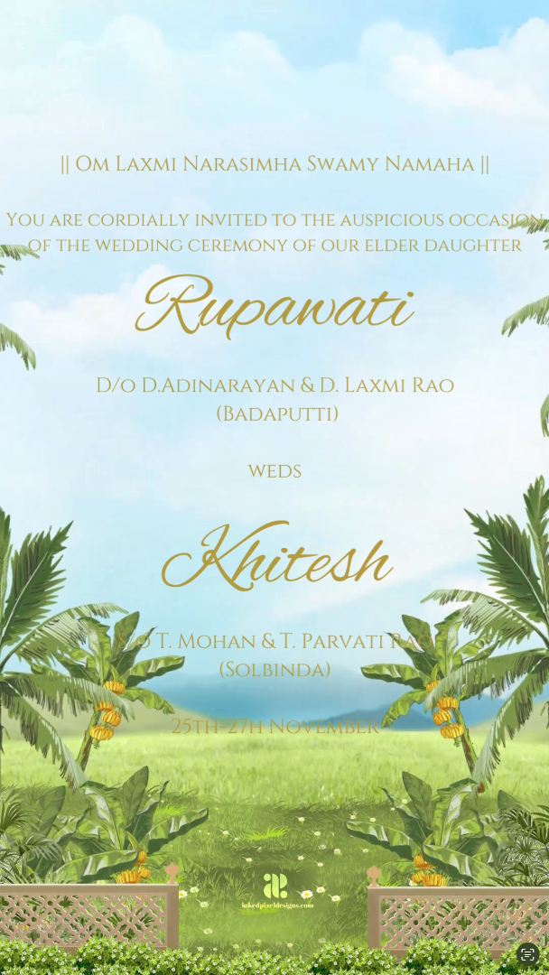 Two Souls, One Journey: A Traditional South Indian Wedding (Canva Template)