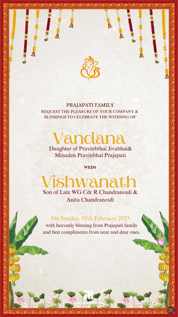 Eternal Traditions: South Indian Wedding Invitation (Canva Template)