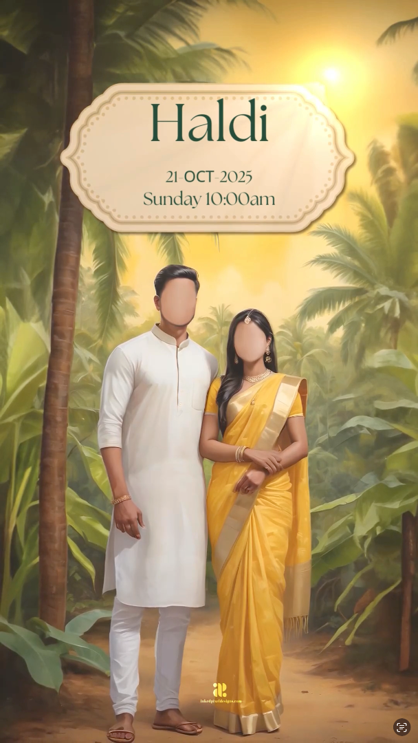 Graceful Beginnings: A South Indian Invitation (Canva Template)