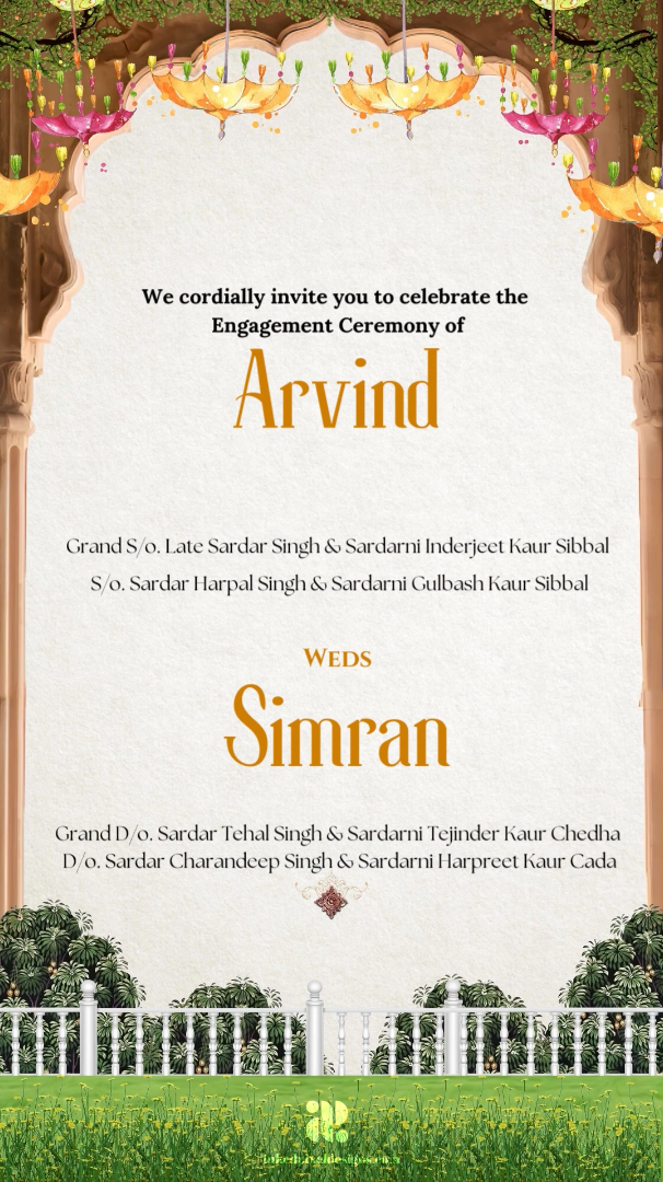 Embrace Royalty: A Punjabi Wedding Invitation (Canva Template)