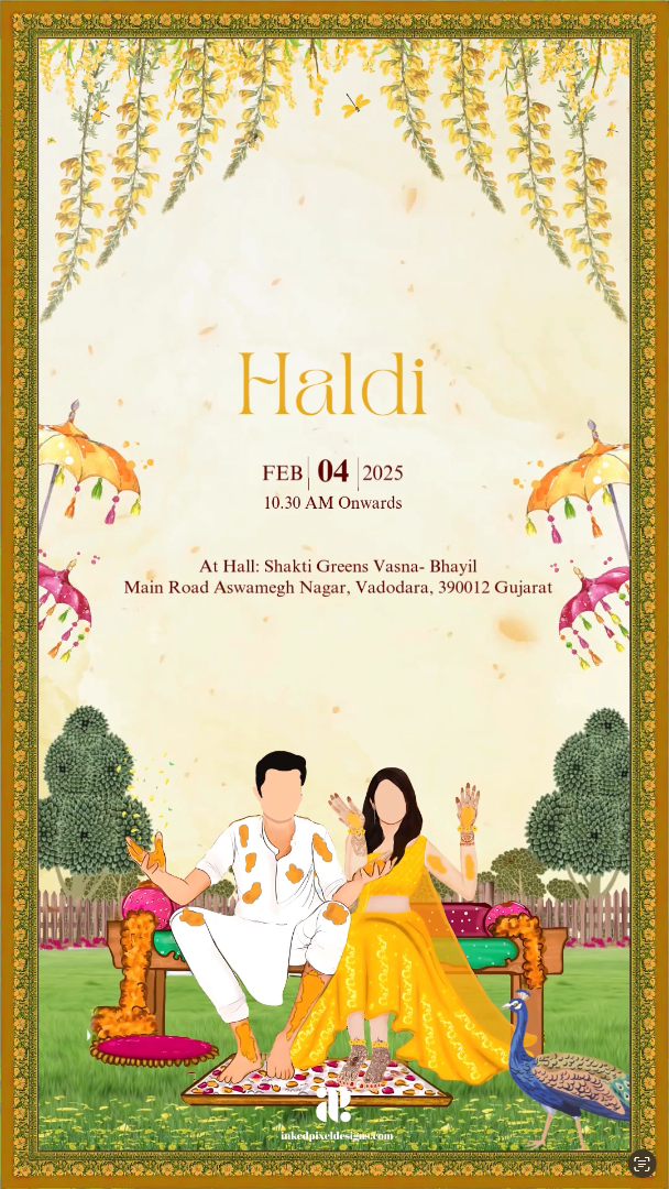 Eternal Traditions: South Indian Wedding Invitation (Canva Template)