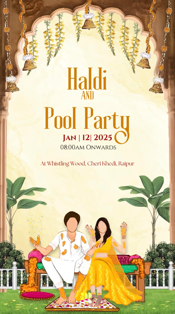 Embrace Royalty: A Punjabi Wedding Invitation (Canva Template)