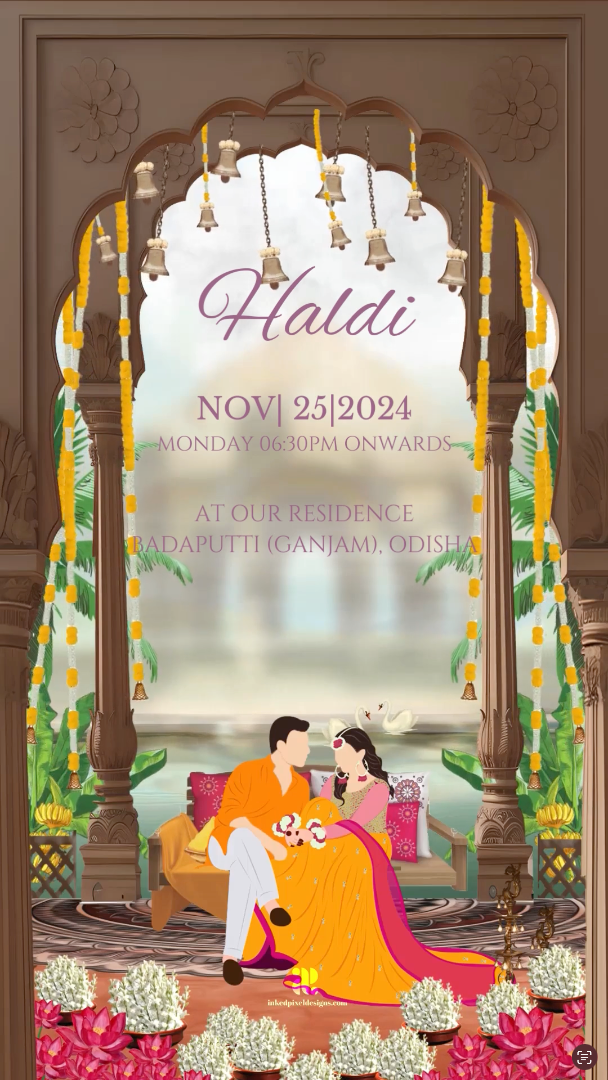 Two Souls, One Journey: A Traditional South Indian Wedding (Canva Template)