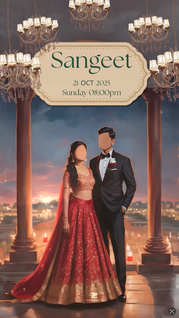 Graceful Beginnings: A South Indian Invitation (Canva Template)