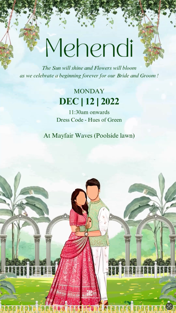 Seaside Serenity: Our Beach Wedding Invite (Canva Template)