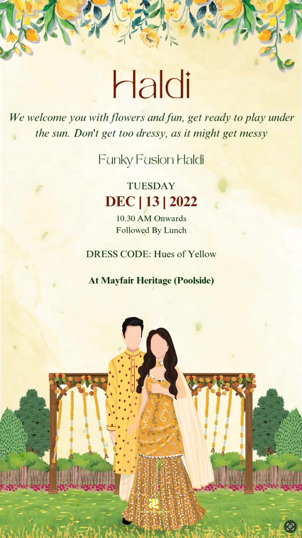 Seaside Serenity: Our Beach Wedding Invite (Canva Template)