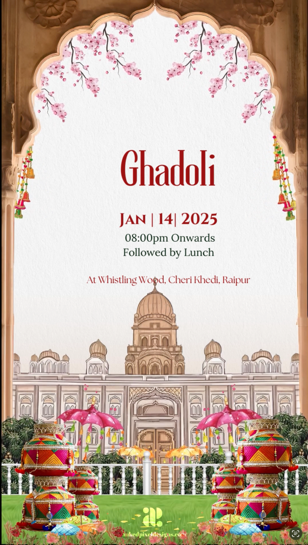 Embrace Royalty: A Punjabi Wedding Invitation (Canva Template)