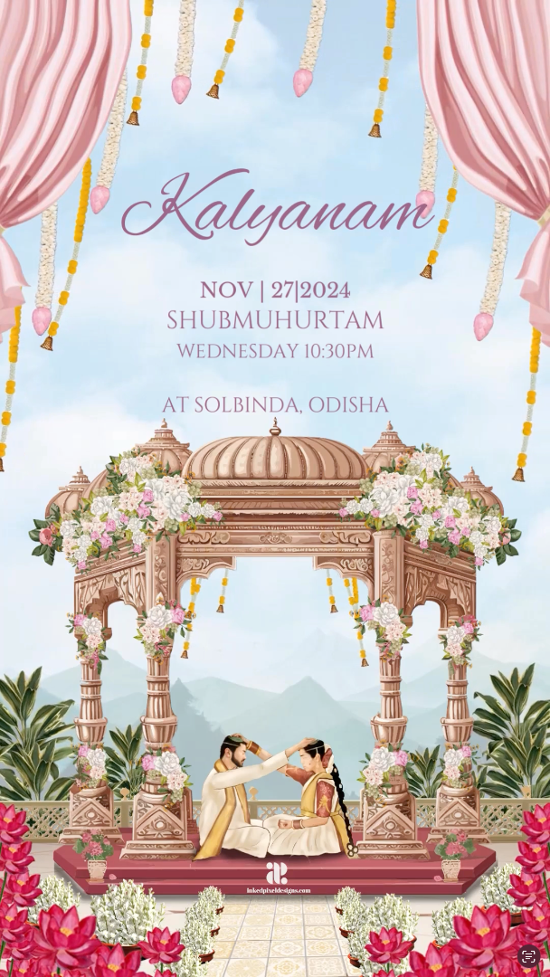 Two Souls, One Journey: A Traditional South Indian Wedding (Canva Template)