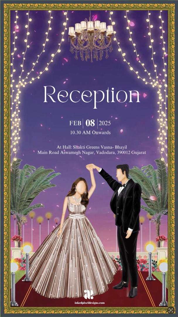 Eternal Traditions: South Indian Wedding Invitation (Canva Template)