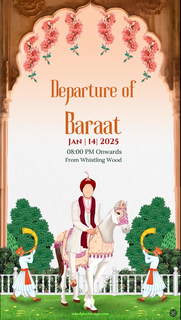 Embrace Royalty: A Punjabi Wedding Invitation (Canva Template)