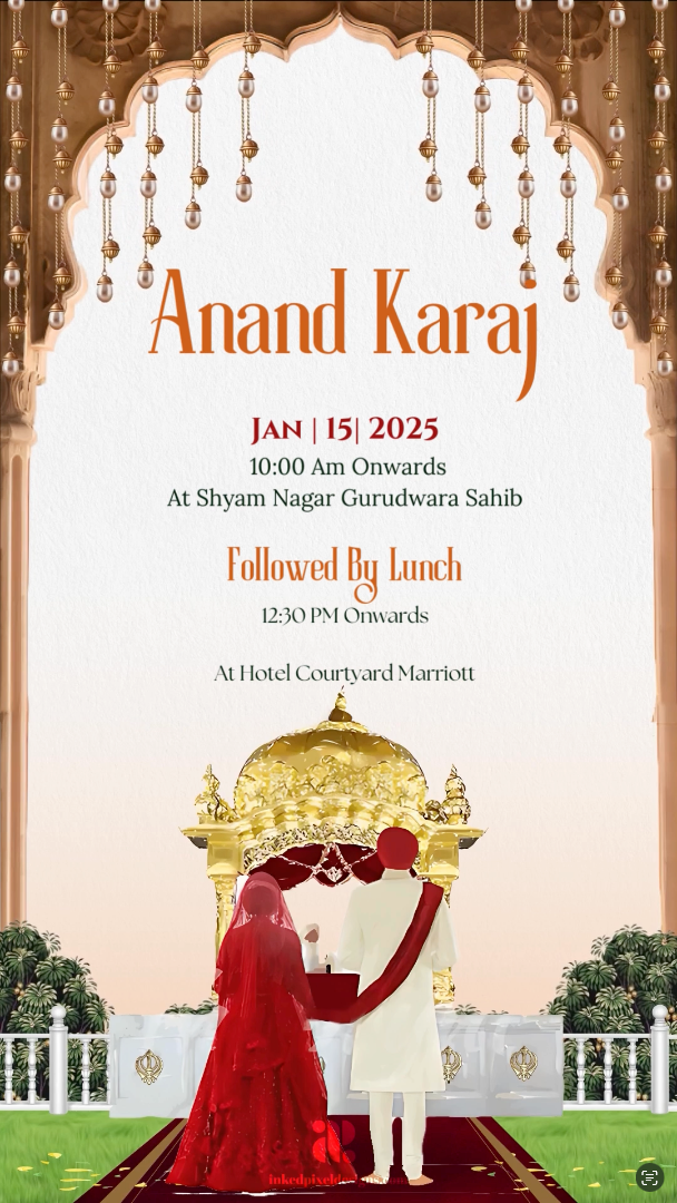 Embrace Royalty: A Punjabi Wedding Invitation (Canva Template)