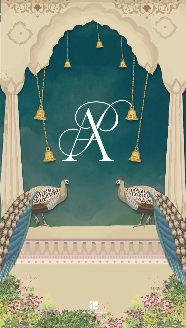Peacock Paradise : A Traditional wedding invitation (Canva Template)