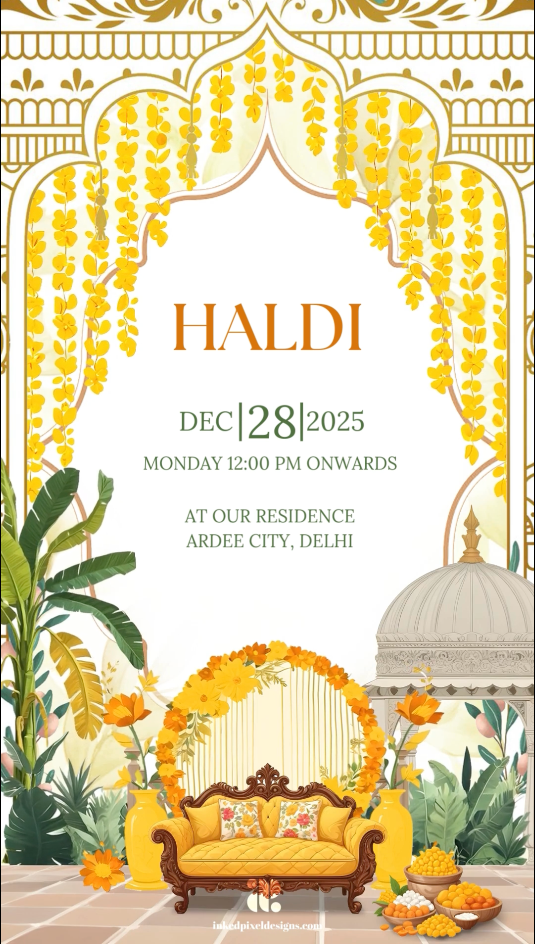 Regal Elegance: The Elephantine Wedding Invite (Canva Template)