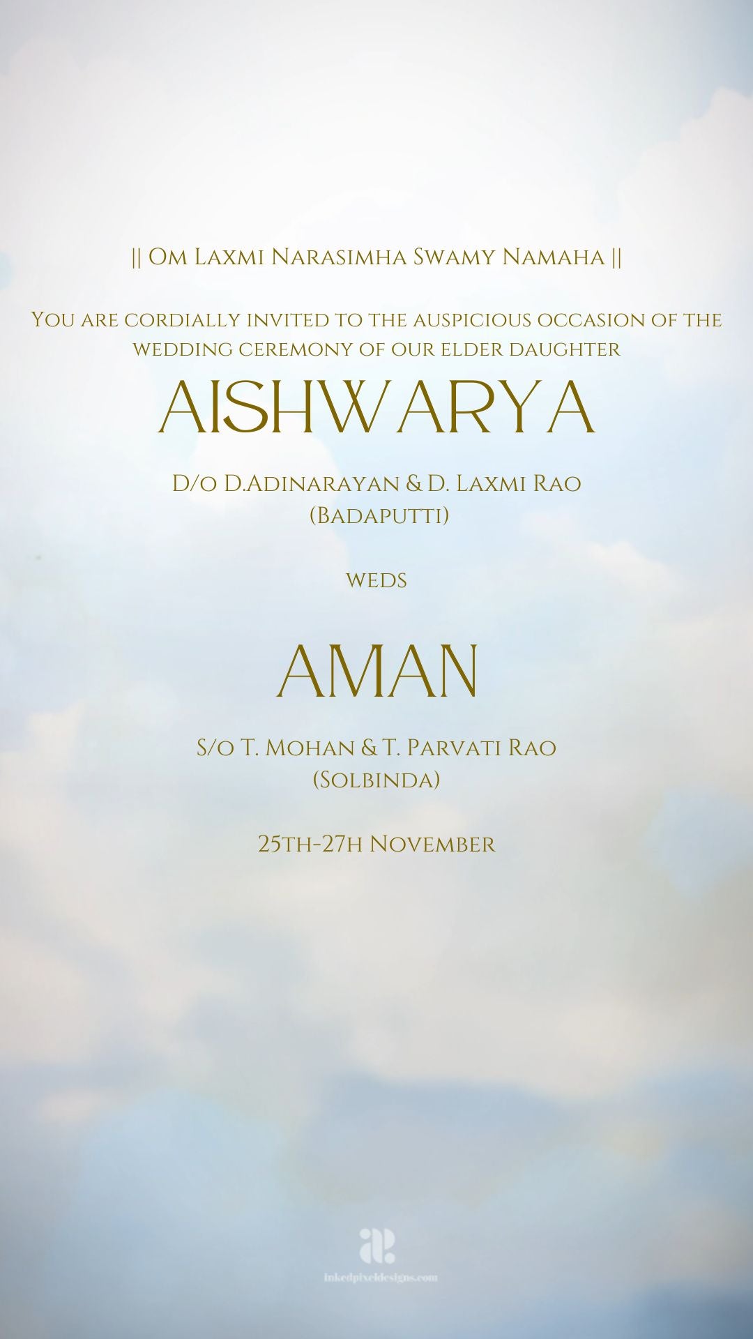 A Union of Two Cultures: Wedding invitation (Canva Template)