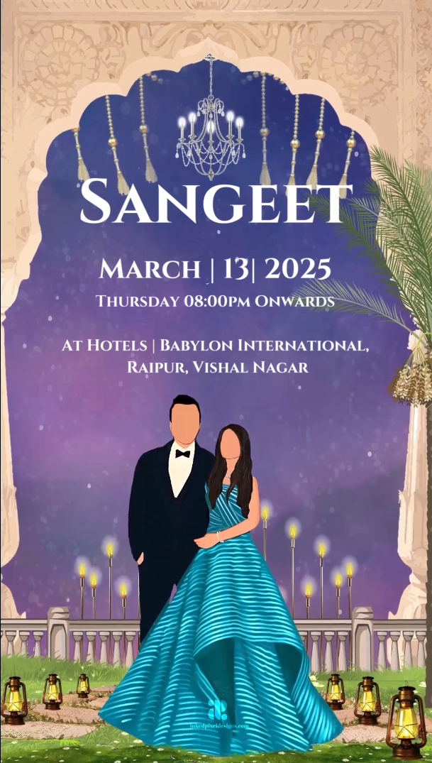 Peacock Paradise : A Traditional wedding invitation (Canva Template)