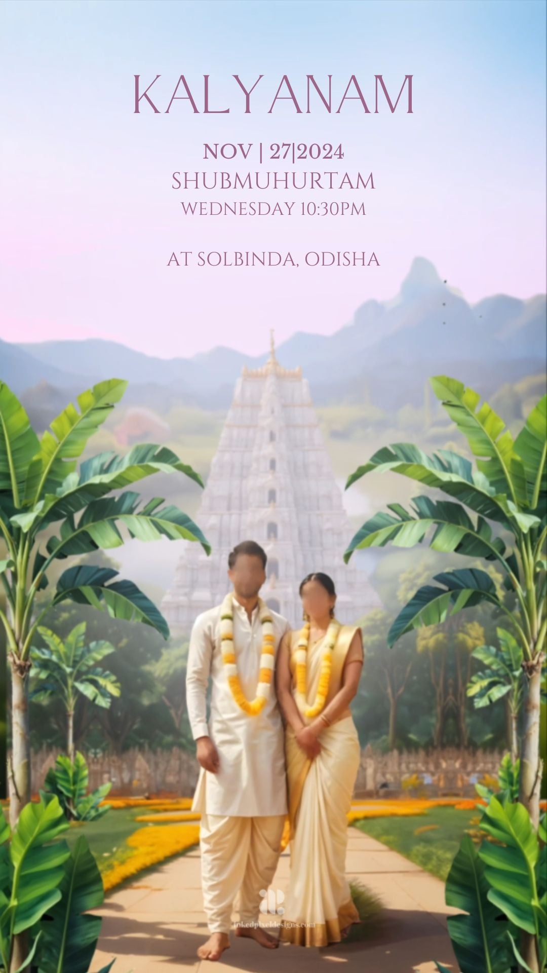 A Union of Two Cultures: Wedding invitation (Canva Template)