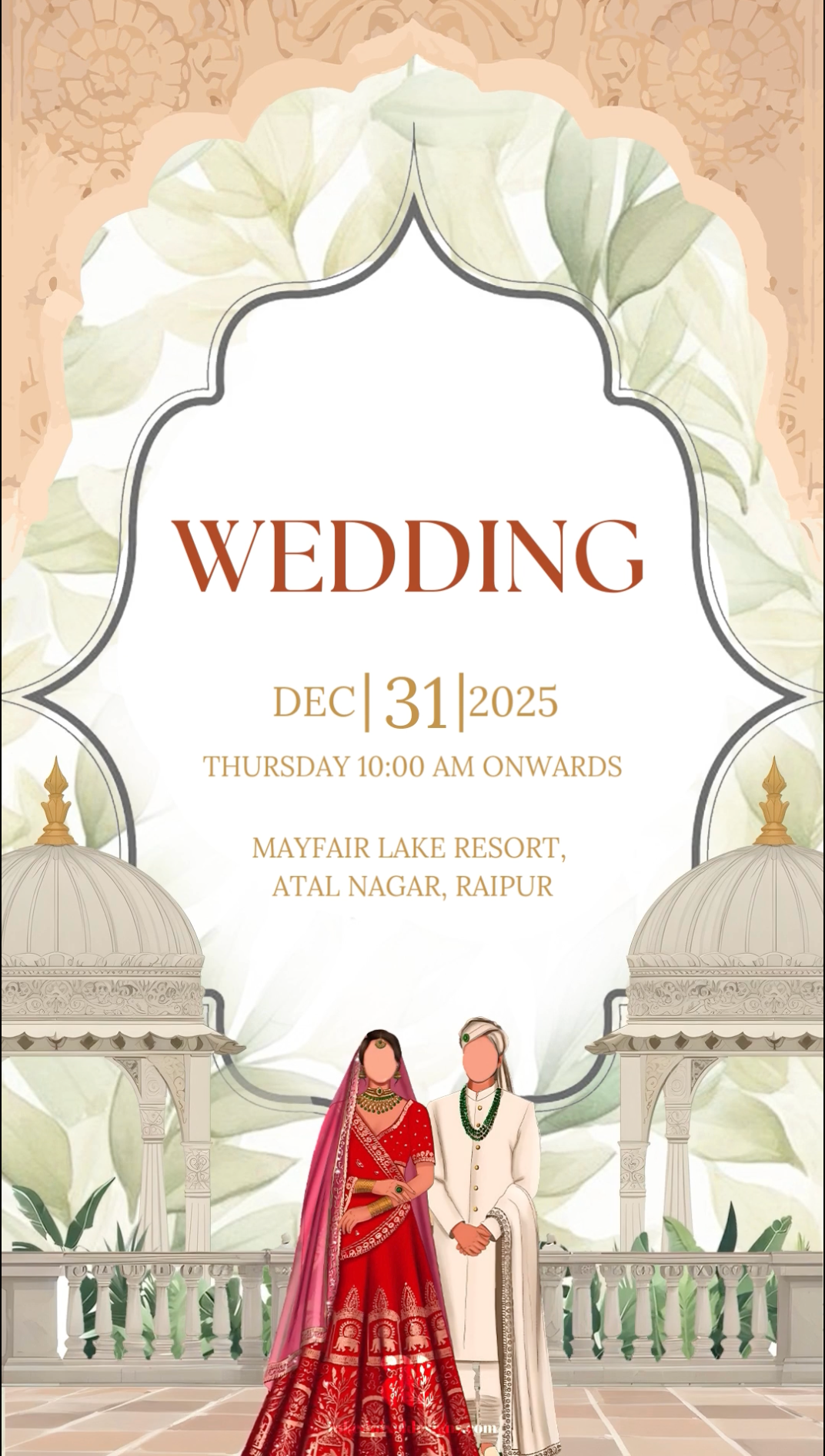 Regal Elegance: The Elephantine Wedding Invite (Canva Template)