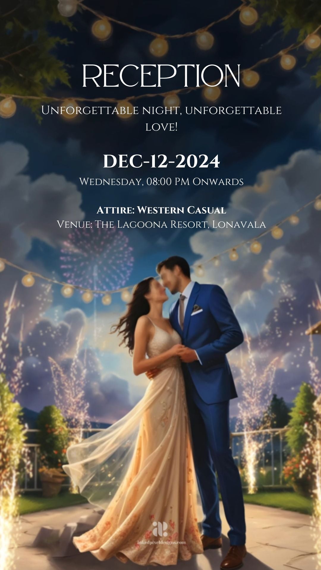 A Union of Two Cultures: Wedding invitation (Canva Template)