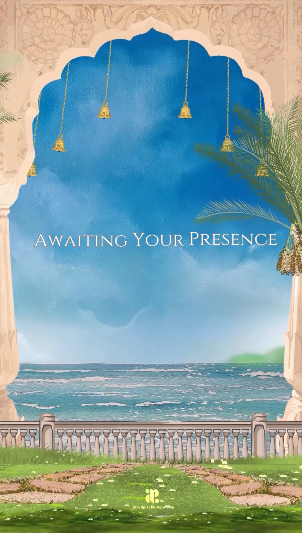 Peacock Paradise : A Traditional wedding invitation (Canva Template)