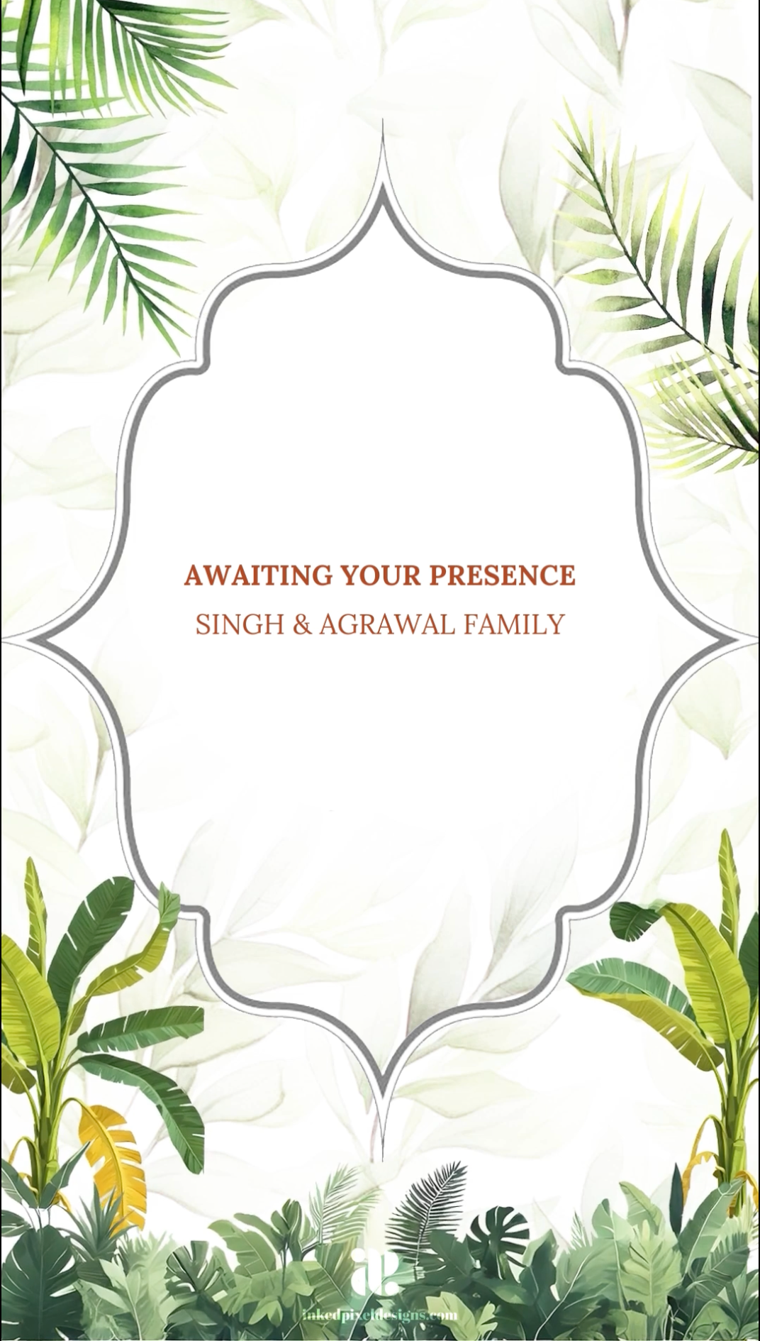 Regal Elegance: The Elephantine Wedding Invite (Canva Template)