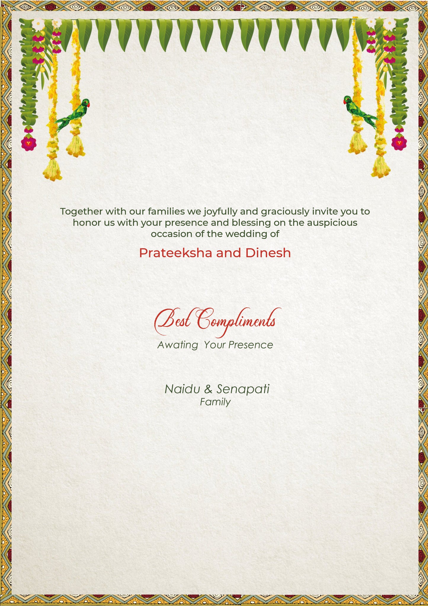 South Indian Invitation with Banana Leaves