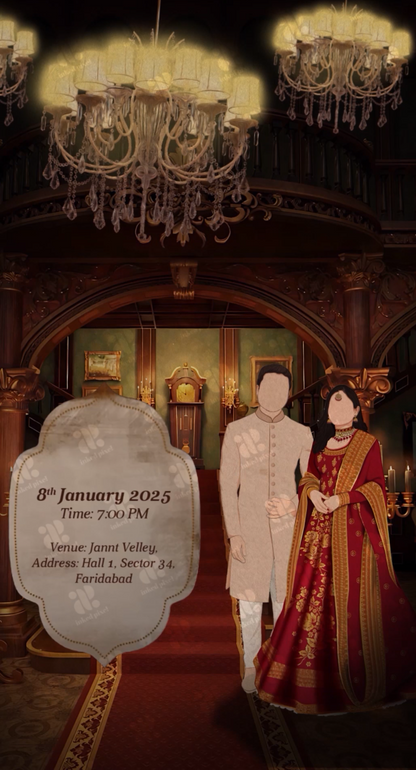 Threads of Forever: A Sabyasachi Tale's engagement invite