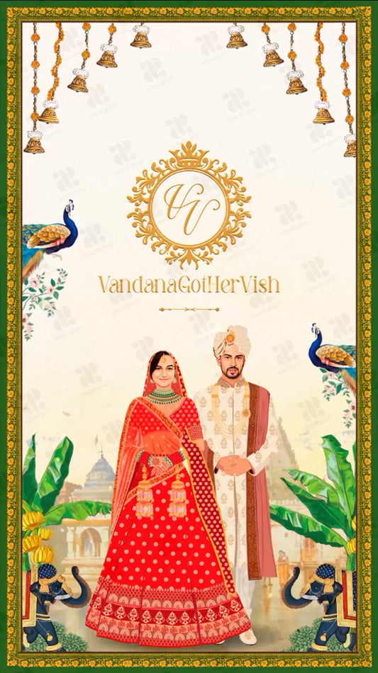 Eternal Traditions: South Indian Wedding Invitation