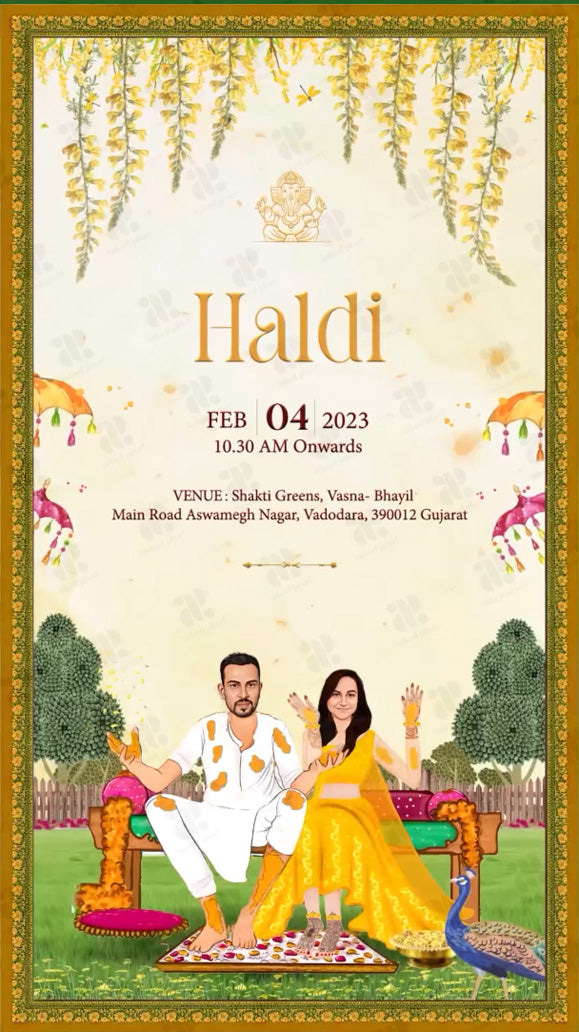 Eternal Traditions: South Indian Wedding Invitation