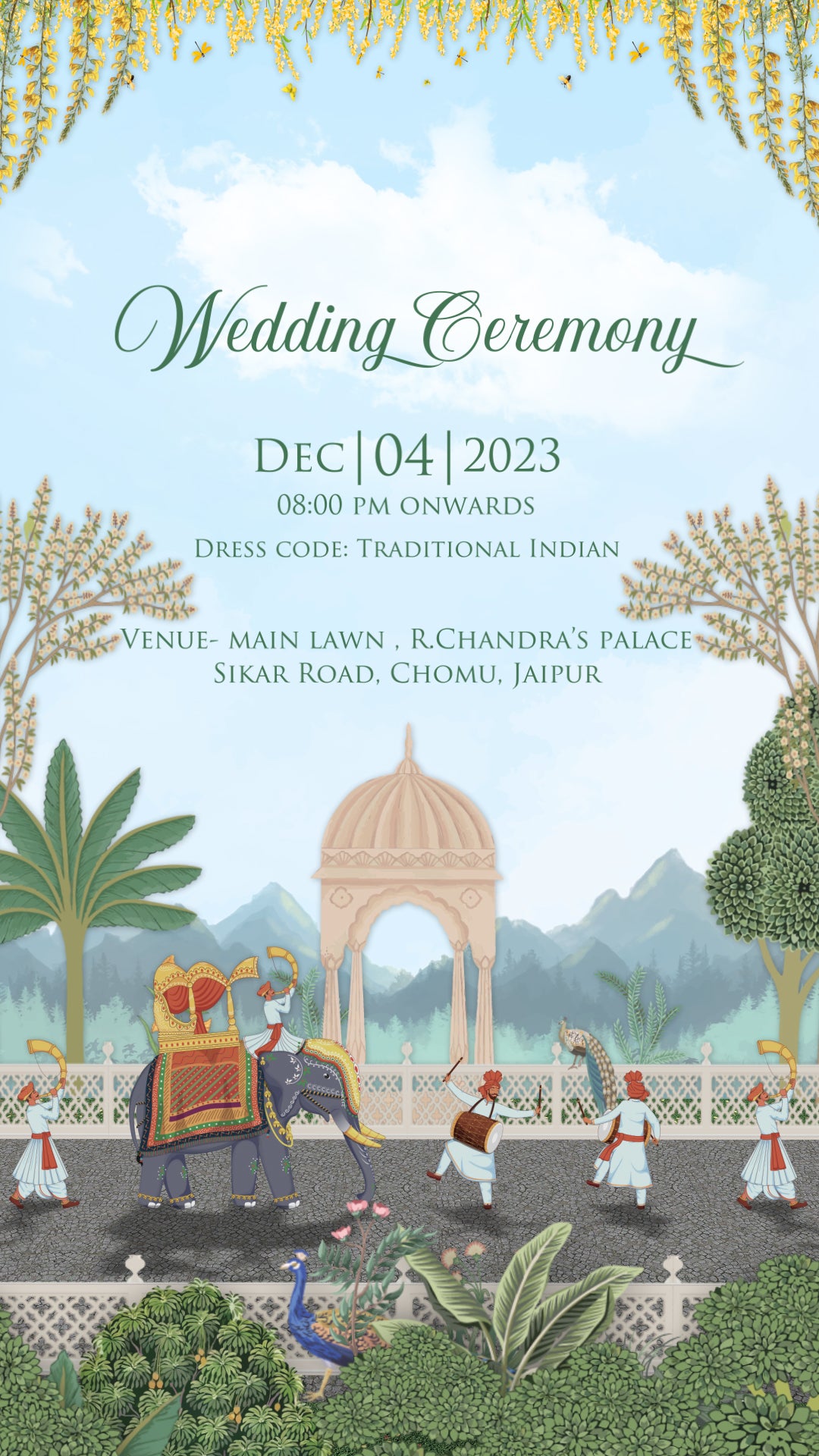 Pichwai Panorama: Wedding Invitation