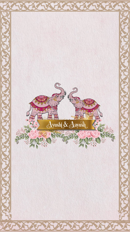 Elephant cover: Wedding Invitation